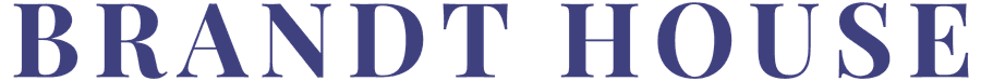 Text logo for Brandt House in bold blue letters.